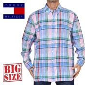 �礭����������� TOMMY HILFIGER �ȥߡ��ҥ�ե����� ��ͥ�Ĺµ����� �����å��� ���ݥ���� �ܥ�������� �㺮 REGULAR FIT XXL