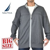 �礭�������� ��� NAUTICA �Ρ��ƥ��� performance mock-neck full-zip sweater �ե른�å� �������� �˥å� ���ݥ���� XXL XXXL XXXXL