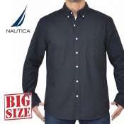 �礭�������� ��� NAUTICA �Ρ��ƥ��� solid oxford shirt Ĺµ����� ���ݥ���� ���å����ե����� XXL