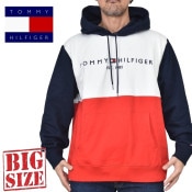 �礭����������� TOMMY HILFIGER �ȥߡ��ҥ�ե����� Embroidered Tommy Logo Hoodie ���顼�֥��å� �ץ륪���С� �������å� �ա��ǥ��� ΢���� �ۿ� �ڤ��ؤ� ���� Ĺµ �ȥåץ� XXL
