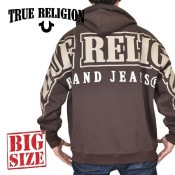 �礭�������� ��� TRUE RELIGION �ȥ��롼��ꥸ��� OVERT ARCHED LOGO ZIP HOODIE �ե른�å� �ա��ǥ��� �������å� �ѡ����� XXL XXXL