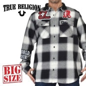 �礭�������� ��� TRUE RELIGION �ȥ��롼��ꥸ��� BUFFALO PLAID PATCH WORKWEAR SHIRT ���ڥ�ɽ� �����å� Ĺµ����� XXL XXXL