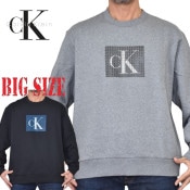�礭�������� ��� CK ����Х󥯥饤�󥸡��� Calvin Klein Jeans ���롼�ͥå� �ܥå������� �ץ��� �������åȥ���� �ȥ졼�ʡ� XXL