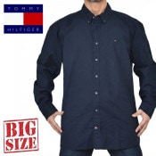 �礭����������� TOMMY HILFIGER �ȥߡ��ҥ�ե����� Regular Fit All-Day Shir Ĺµ����� ������ǥ������ �ܥ�������� ���ȥ�å� ̵�� ���åȥ� �ȥåץ� XXL