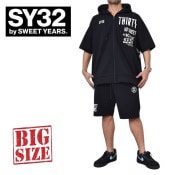 �������� �礭�������� ��� SY32 by SWEET YEARS ACTIVE S/S ZIP HOODIE SETUP �ե른�å� Ⱦµ �ϡ��եѥ�� �ա��� �ѡ����� ���åȥ��å� �岼 �� �֥�å� XXXL XXXXL