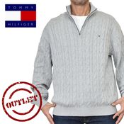 �ڥ����ȥ�å������Բġ� �ȥߡ��ҥ�ե����� TOMMY HILFIGER �����֥�˥å� �������� �ϡ��ե��å� �������������å� ���åȥ� Ĺµ �ȥåץ� �����֥��Ԥ� �ɽ� ���� ������ɥ��顼 Cable Knit Quarter-Zip Sweater XXL 