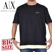 �礭�������� ��� ����ޡ��˥����������� A/X ARMANI EXCHANGE ���롼�ͥå� ���ݥ���� �ե������쥤�䡼�� Ⱦµ�ԥ���� XXL