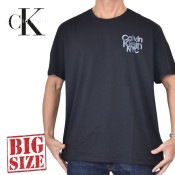 �礭�������� ��� CK Calvin Klein jeans ����Х󥯥饤�󥸡��� ���롼�ͥå� Ⱦµ�ԥ���� ���ݥ���ȥ��� XXL