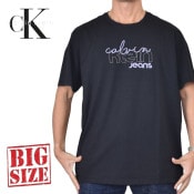 �礭�������� ��� CK Calvin Klein jeans ����Х󥯥饤�󥸡��� ���롼�ͥå� Ⱦµ�ԥ���� �ե���ȥ��� XXL