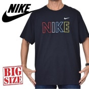 大きいサイズ メンズ NIKE ナイキ ロゴ刺繍 半袖Tシャツ 黒 ブラック