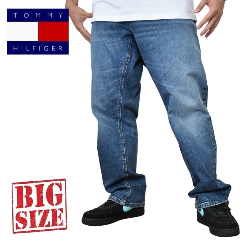 36(US)100cm新品トミーヒルフィガーUSA限定デニムパンツ藍染501XX SALE】大きいサイズメンズ TOMMY HILFIGER JEANS トミーヒルフィガー
