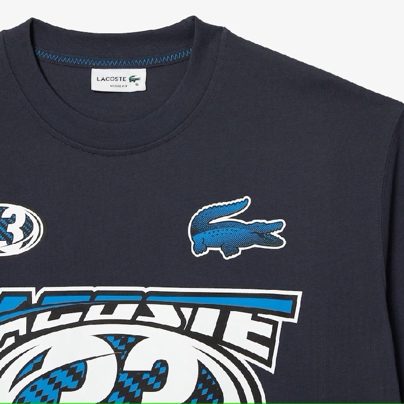 �礭�������� ��� Lacoste �饳���� ���롼�ͥå� Ⱦµ�ԥ���� Loose Fit �롼���ե��å� �����С������� XL XXL XXXL