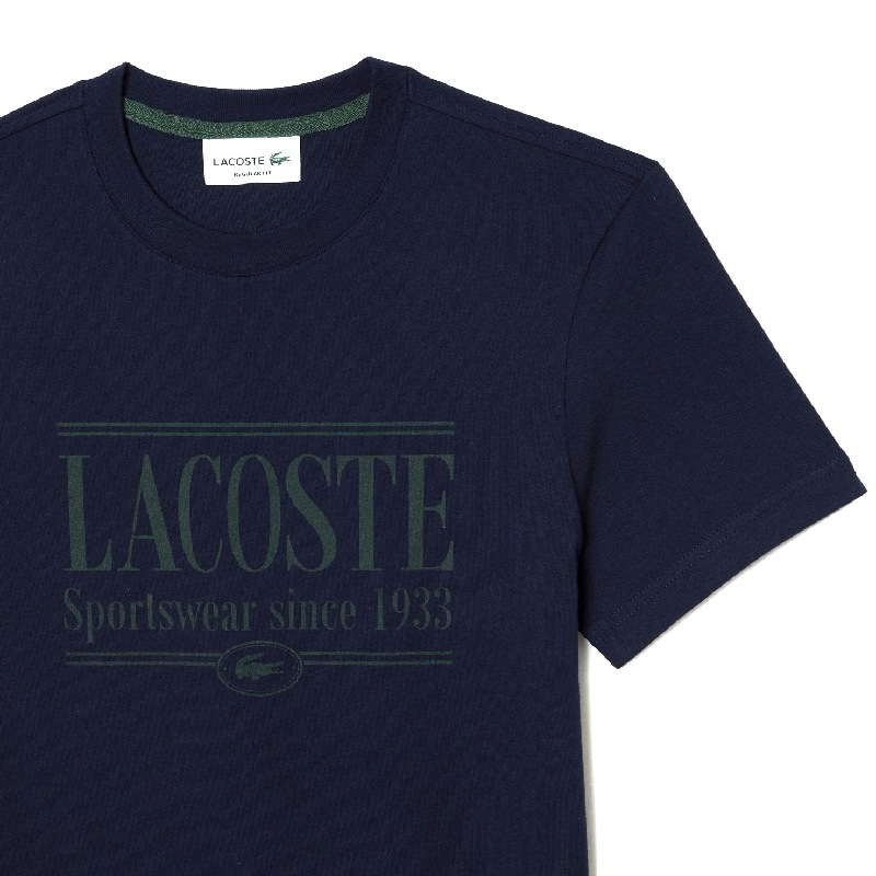 �礭�������� ��� Lacoste �饳���� ���롼�ͥå� Ⱦµ�ԥ���� �ͥ��ӡ� �� �ۥ磻�� REGULAR FIT JERSEY T-SHIRT XXL