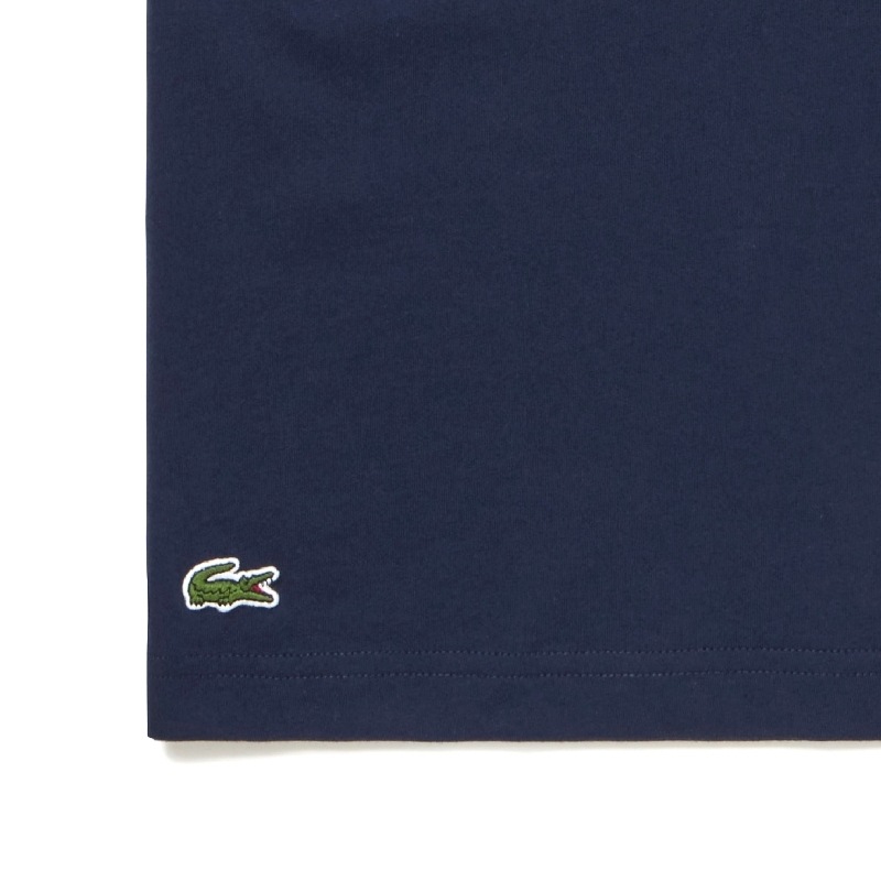 �礭�������� ��� Lacoste �饳���� ���롼�ͥå� Ⱦµ�ԥ���� �ͥ��ӡ� �� �ۥ磻�� REGULAR FIT JERSEY T-SHIRT XXL