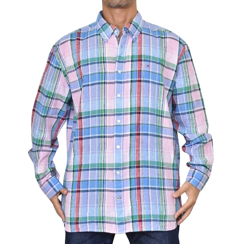 �礭����������� TOMMY HILFIGER �ȥߡ��ҥ�ե����� ��ͥ�Ĺµ����� �����å��� ���ݥ���� �ܥ�������� �㺮 REGULAR FIT XXL