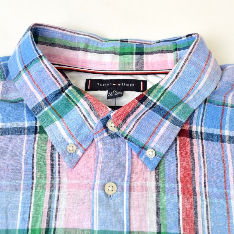 �礭����������� TOMMY HILFIGER �ȥߡ��ҥ�ե����� ��ͥ�Ĺµ����� �����å��� ���ݥ���� �ܥ�������� �㺮 REGULAR FIT XXL