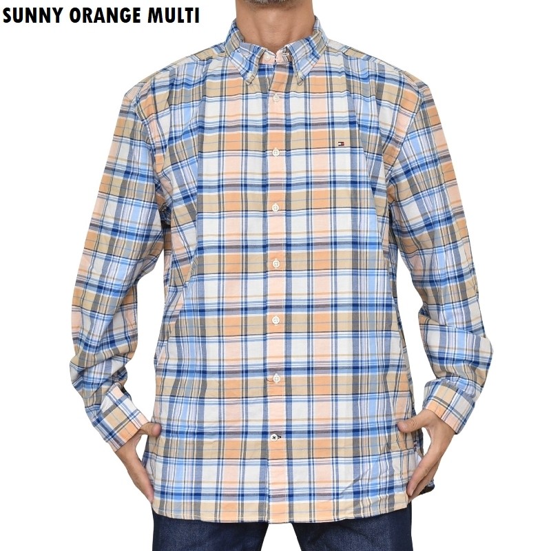 �礭����������� TOMMY HILFIGER �ȥߡ��ҥ�ե����� Ĺµ����� �����å��� ���ݥ���� �ܥ�������� REGULAR FIT XXL