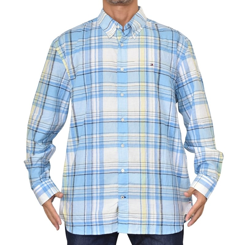 �礭����������� TOMMY HILFIGER �ȥߡ��ҥ�ե����� Ĺµ����� �����å��� ���ݥ���� �ܥ�������� REGULAR FIT XXL