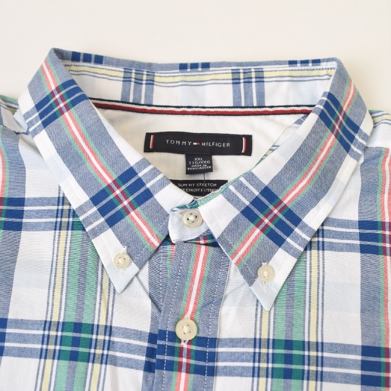 �礭����������� TOMMY HILFIGER �ȥߡ��ҥ�ե����� Ĺµ����� �����å��� ���ݥ���� �ܥ�������� SLIM FIT XXL