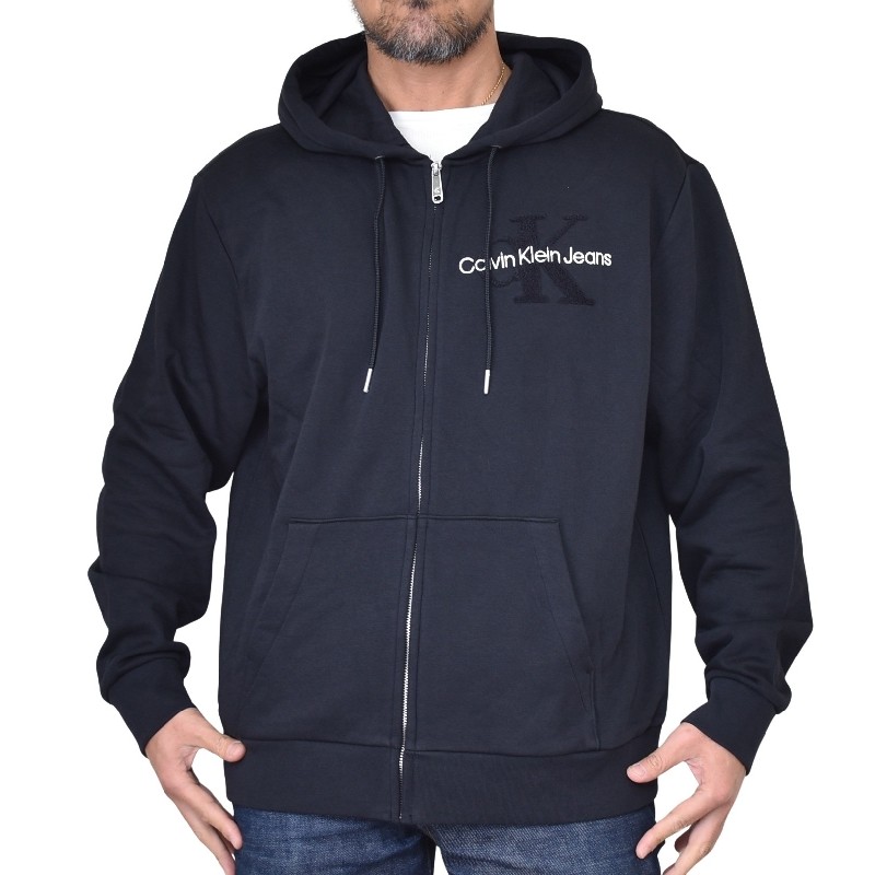 �礭�������� ��� CK ����Х󥯥饤�󥸡��� Calvin Klein Jeans �ѡ����� �ա��ǥ��� �ե른�å� �������å� ���ݥ���ȥѥ���ɽ� �� �֥�å� XXL