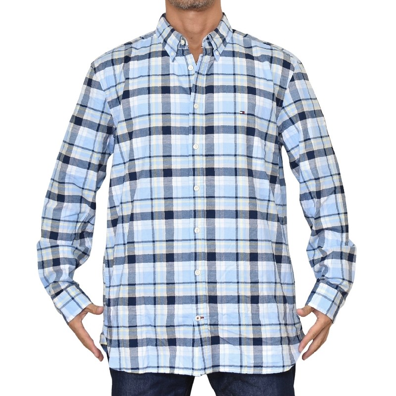 �礭����������� TOMMY HILFIGER �ȥߡ��ҥ�ե����� Ĺµ����� �����å��� ���ݥ���� �ܥ�������� SLIM FIT XXL