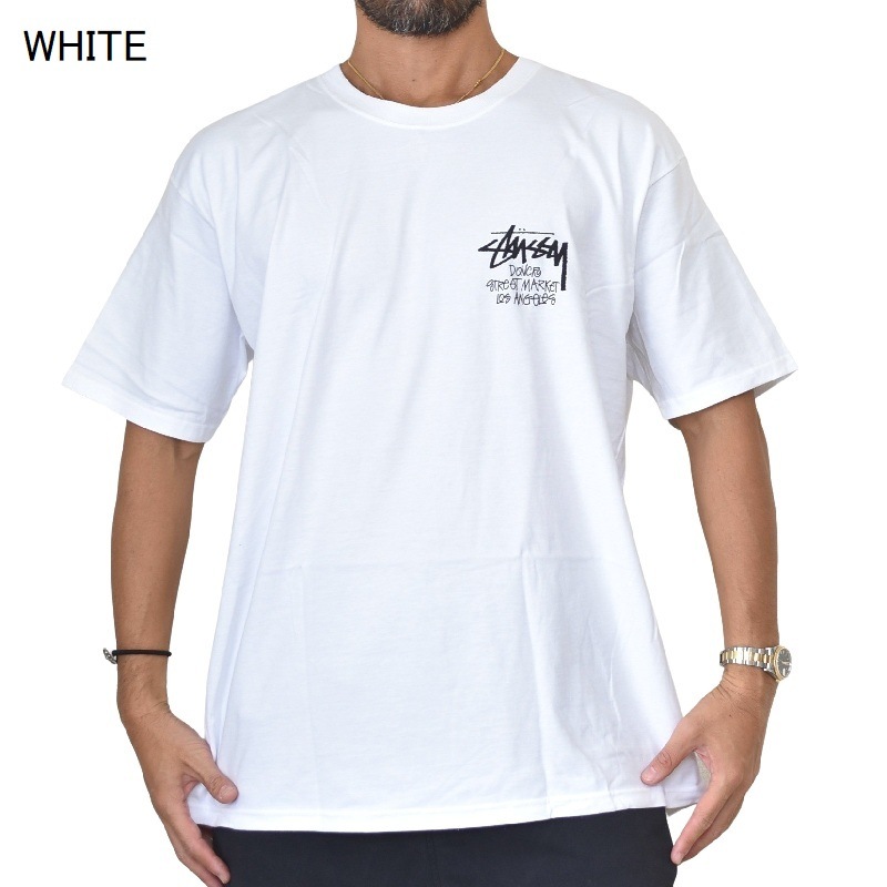 �礭����������� STUSSY ���ƥ塼����Ⱦµ T����� �ɡ��С����ȥ꡼�ȥޡ����å� LA���� �����󥼥륹 Los Angeles �֥�å� �ۥ磻�� �� �� XL XXL