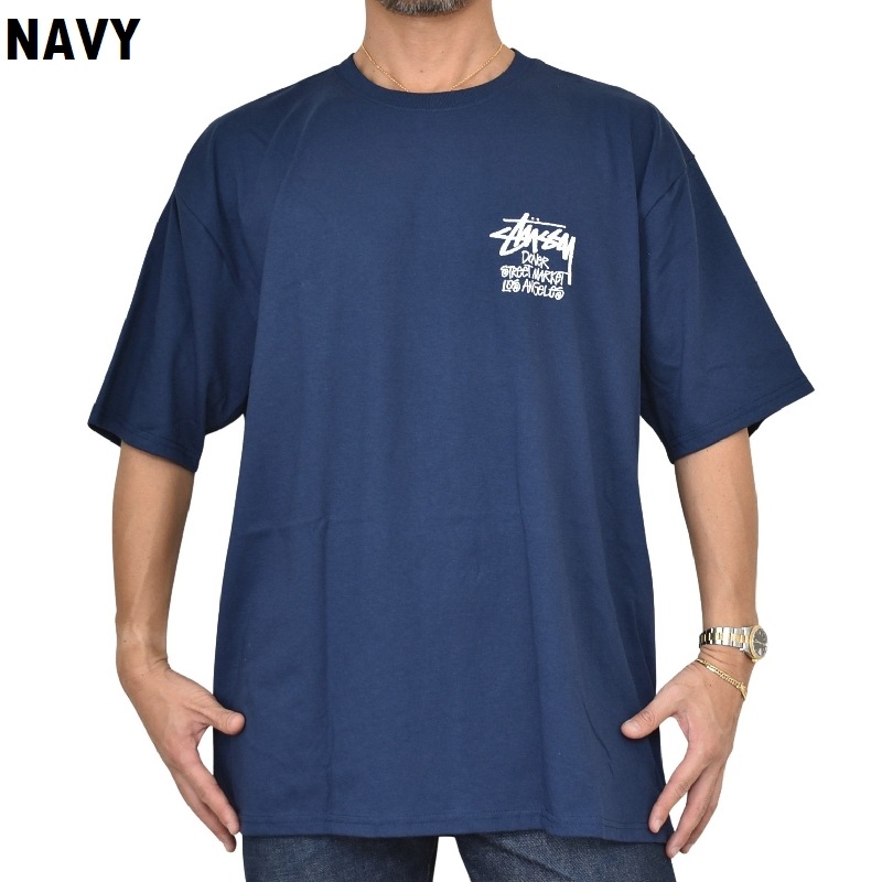 �礭����������� STUSSY ���ƥ塼����Ⱦµ T����� �ɡ��С����ȥ꡼�ȥޡ����å� LA���� �����󥼥륹 Los Angeles �֥�å� �ۥ磻�� �� �� XL XXL