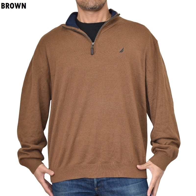 �礭�������� ��� NAUTICA �Ρ��ƥ��� �Ρ����� �ϡ��ե��å� �������� �˥å� ���ݥ���� XL XXL XXXL