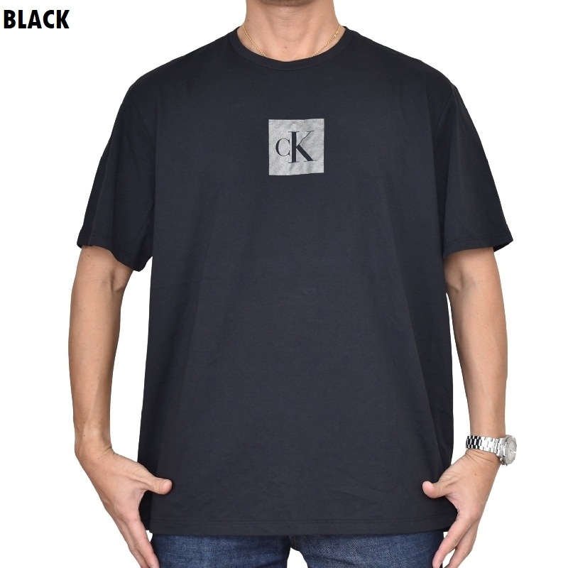 礭  CK Х󥯥饤 Calvin Klein 롼ͥå Ⱦµԥ ܥåץ  ֥å XL XXL