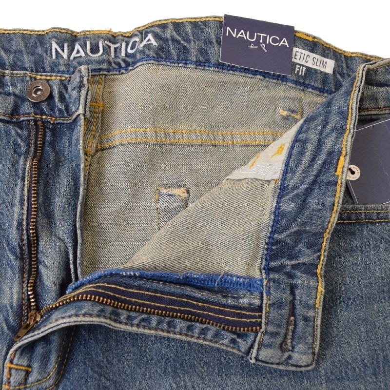 �礭�������� ��� NAUTICA �Ρ��ƥ��� �Ρ����� �����ѥ� �ǥ˥� ������ ����ॹ�ȥ�å� athletic slim stretch denim 40 42�����