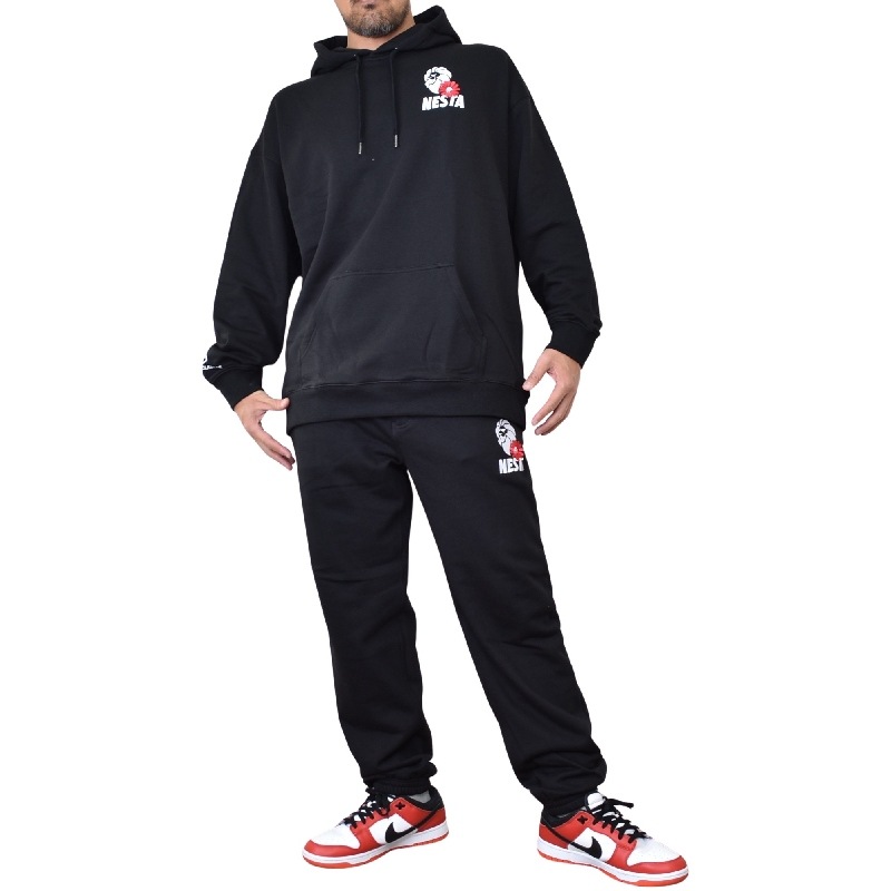 新品 ナイキ 上下セットアップ Lsize スウェット 裏起毛 黒 刺繍  