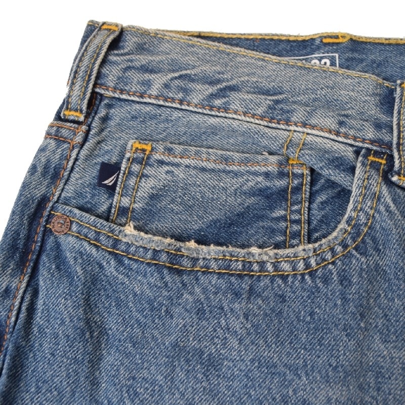 �礭�������� ��� NAUTICA �Ρ��ƥ��� �Ρ����� �����ѥ� �ǥ˥� ������ �롼�� authentic loose denim 40�����