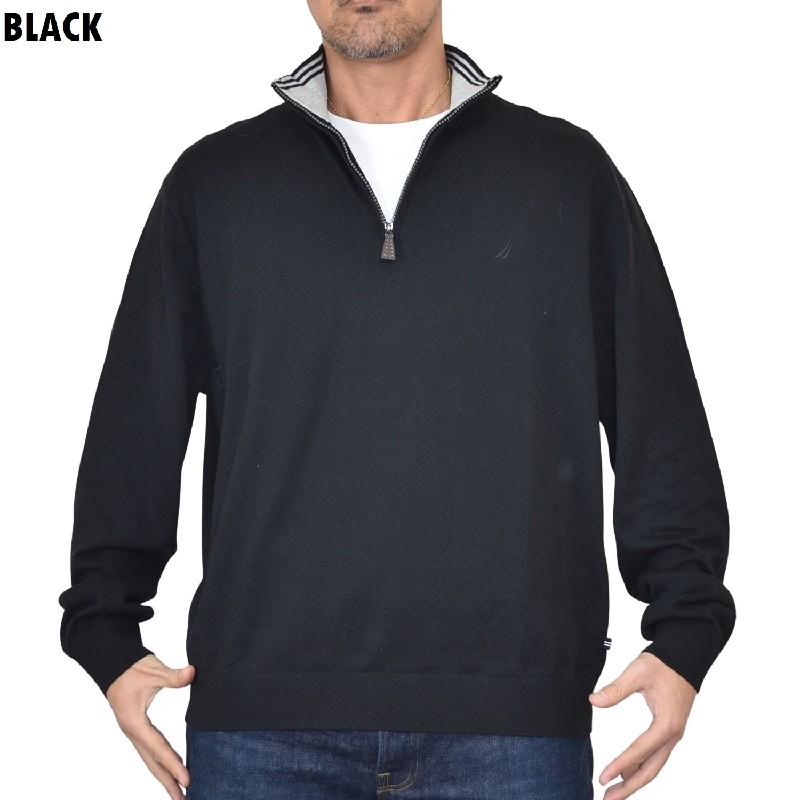 �礭�������� ��� NAUTICA �Ρ��ƥ��� navtech quarter-zip sweater���ϡ��ե��å� �������������å� �������� �˥å� ���ݥ���� XXL XXXL