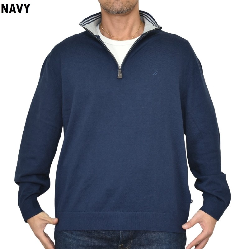 �礭�������� ��� NAUTICA �Ρ��ƥ��� navtech quarter-zip sweater���ϡ��ե��å� �������������å� �������� �˥å� ���ݥ���� XXL XXXL