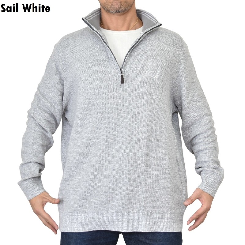 �礭�������� ��� NAUTICA �Ρ��ƥ��� marled quarter-zip sweater �ϡ��ե��å� �������������å� �������� �˥å� ���ݥ���� XXL XXXL XXXXL