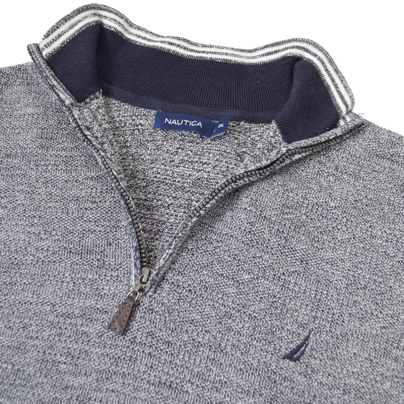 �礭�������� ��� NAUTICA �Ρ��ƥ��� marled quarter-zip sweater �ϡ��ե��å� �������������å� �������� �˥å� ���ݥ���� XXL XXXL XXXXL
