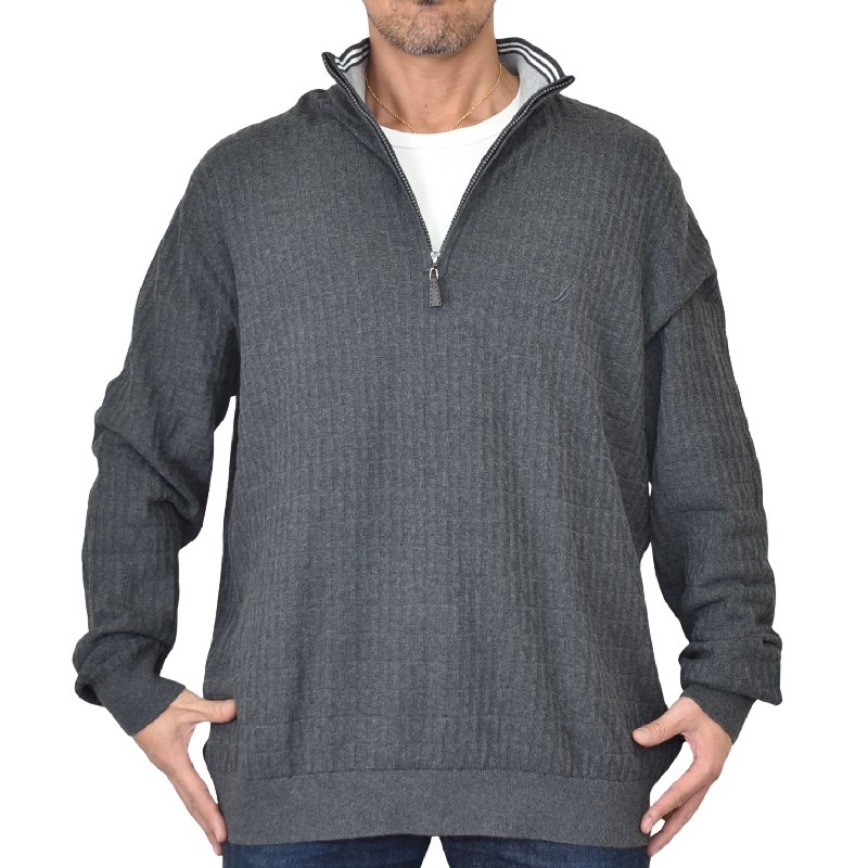 �礭�������� ��� NAUTICA �Ρ��ƥ��� textured quarter-zip sweater �ϡ��ե��å� �������������å� �������� �˥å� ���ݥ���� XXL XXXL XXXXL