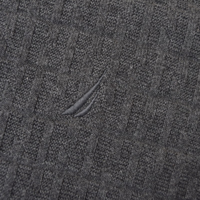 �礭�������� ��� NAUTICA �Ρ��ƥ��� textured quarter-zip sweater �ϡ��ե��å� �������������å� �������� �˥å� ���ݥ���� XXL XXXL XXXXL