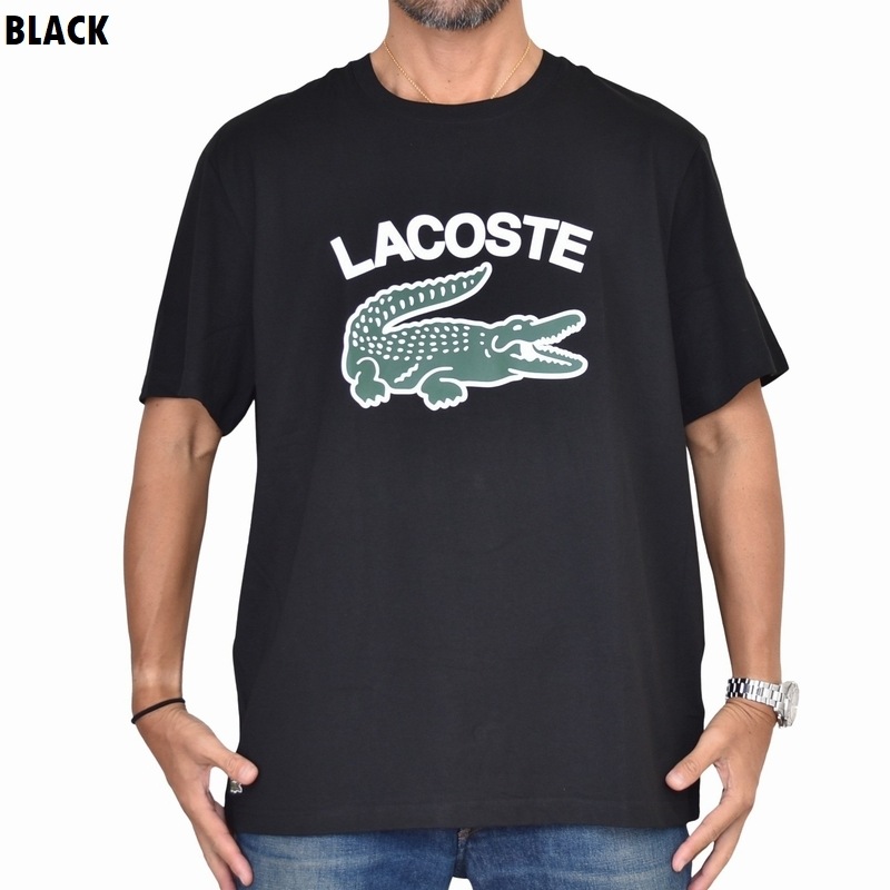 �礭�������� ��� Lacoste �饳���� ���롼�ͥå� Ⱦµ�ԥ���� �֥�å� �� �ͥ��ӡ� REGULAR FIT  XXL