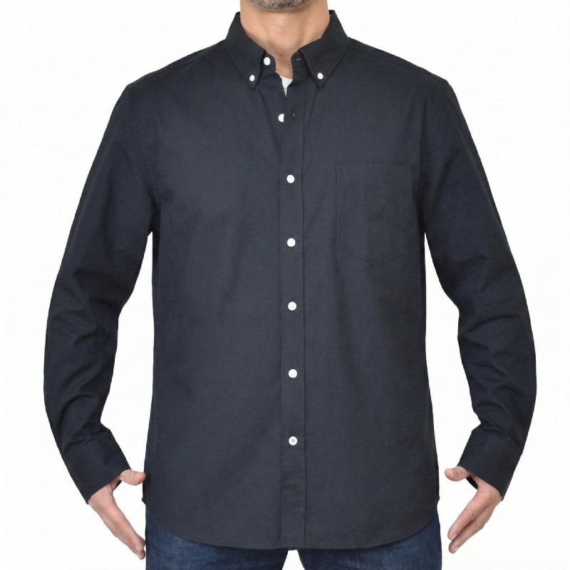 �礭�������� ��� NAUTICA �Ρ��ƥ��� solid oxford shirt Ĺµ����� ���ݥ���� ���å����ե����� XXL