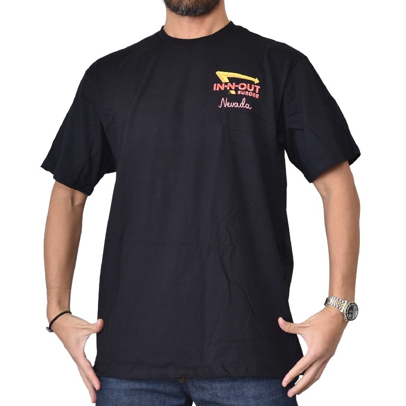 �礭�������� ��� IN-N-OUT BURGER ���󥢥�ɥ����ȥС����� Ⱦµ�ԥ���� NEVADA �ͥХ� �� �֥�å� XL XXL XXXL [M�� 1/1]
