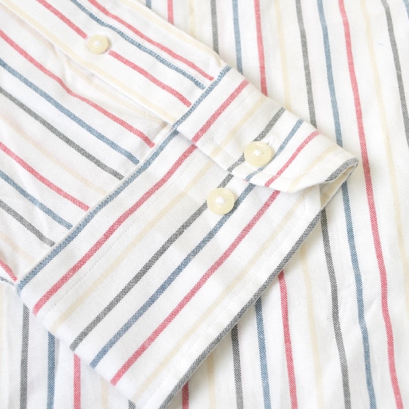 �礭�������� ��� NAUTICA �Ρ��ƥ��� striped oxford shirt Ĺµ����� ���ݥ���� ���ȥ饤���� ���å����ե����� XXXL