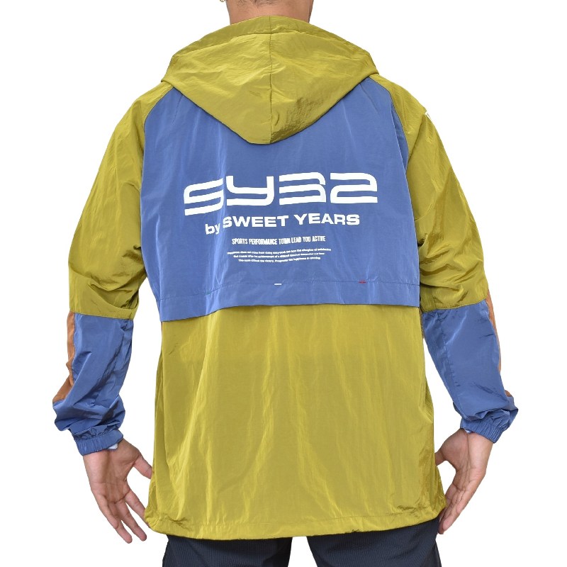 ��SALE�ۡ��������� �礭�������� ��� SY32 by SWEET YEARS ���������ȥ��䡼�� �ʥ����󥸥㥱�å� ������ɥ֥졼���� �������� ���åץա��ǥ��� RETRO COLOR NYLON ZIP HOODIE XXL XXXL XXXXL