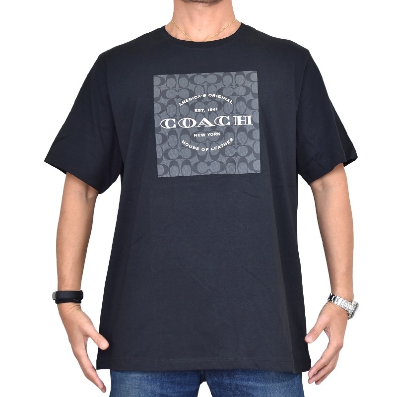 大きいサイズ メンズ COACH コーチ 半袖Tシャツ ボックスロゴ XXL