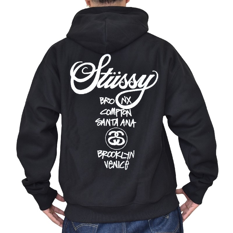 �礭����������� STUSSY ���ƥ塼���� �ѡ����� �ץ륪���С� �������åȥա��ǥ��� ���ɥĥ��� WORLD TOUR HOOD XL
