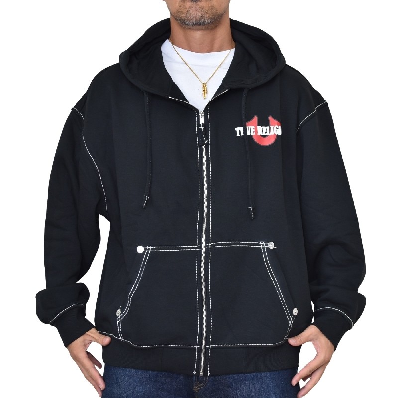 礭  TRUE RELIGION ȥ롼ꥸ CINCHED BIG T ZIP HOODIE ե른å աǥ å ѡ XXL XXXL