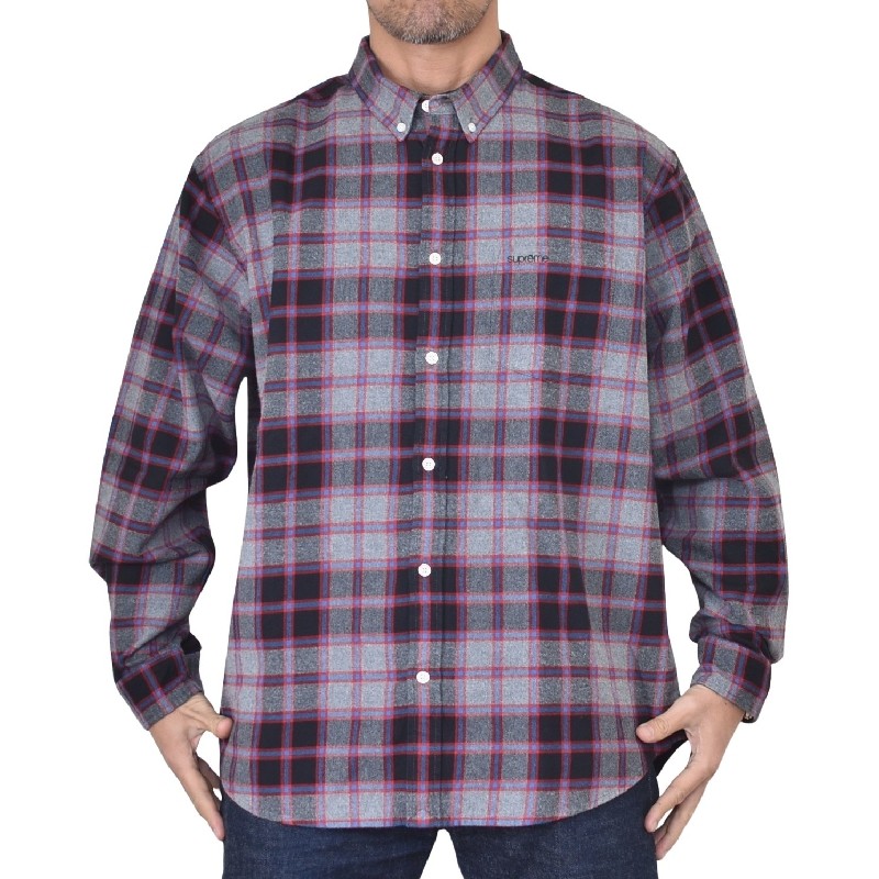 �礭�������� ��� Supreme ����ץ꡼�� Plaid Flannel Shirt �����å� �ե��ͥ� ����� �ܥ�������� XL