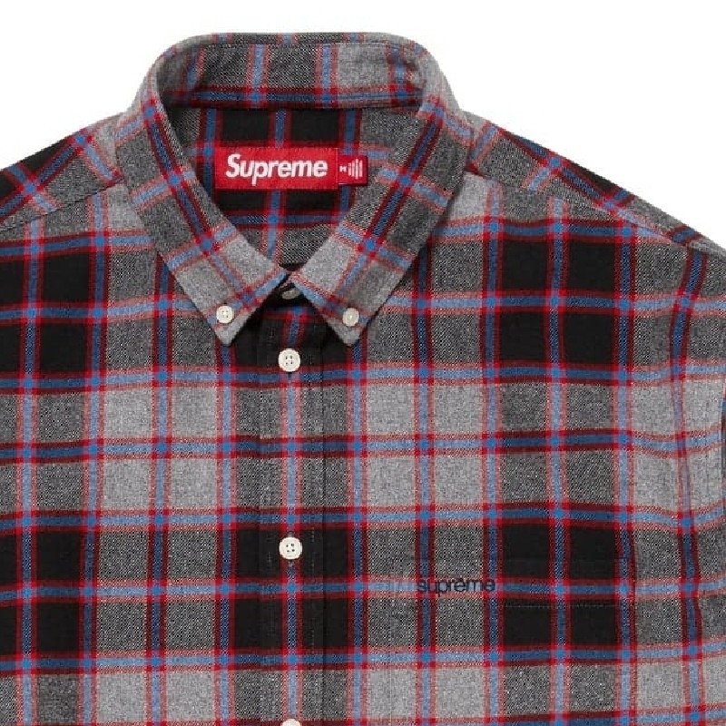�礭�������� ��� Supreme ����ץ꡼�� Plaid Flannel Shirt �����å� �ե��ͥ� ����� �ܥ�������� XL