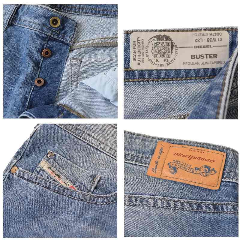 【SALE】 大きいサイズ メンズ DIESEL ディーゼル デニムパンツ ジーンズ ジーパン レギュラー スリム テーパード ストレッチ