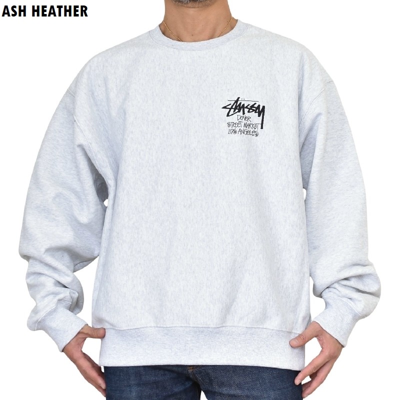 �礭����������� STUSSY ���ƥ塼���� ���롼�ͥå� �������åȥ���� �ɡ��С����ȥ꡼�ȥޡ����å� LA���� �����󥼥륹 Los Angeles STOCK DSM WORLD TOUR CREW XXL